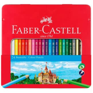 Набор цветных карандашей «Замок» 24 цвета в металлической коробке Faber-Castell