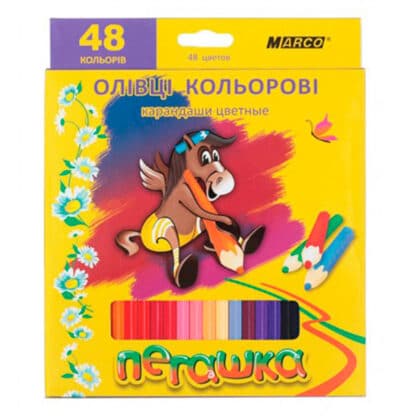 1010-48CB Олівці кольорові 48 кольорів шестигранні Пегашка Marco