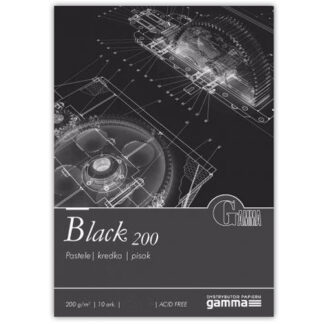 BLC2129К10 Склейка для креслення Gamma 21х29,7 см гладкий чорний 10 аркушів 200 г/м.кв., проклейка