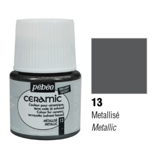 Краска-эмаль лаковая непрозрачная 013 Металлик графитовый 45 мл Ceramic Pebeo
