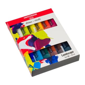 Набір акрилових фарб 12 кольорів по 20 мл Landscape Amsterdam картонна коробка Royal Talens