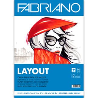Альбом для маркерів Blocco Layot А4 (21х29,7 см) 75 г/м.кв. 70 аркушів склейка білий папір Fabriano Італія