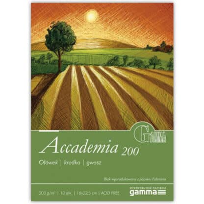 А2001622К10 Склейка для малювання Gamma Accademia 16х22,5 см 10 аркушів 200 г/м.кв., проклейка