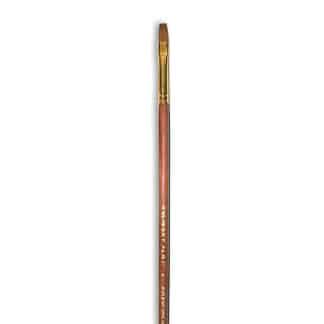 Кисточка «Живопись» 3112 Колонок плоская № 04 длинная ручка рыжий ворс