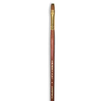 Кисточка «Живопись» 3112 Колонок плоская № 06 длинная ручка рыжий ворс