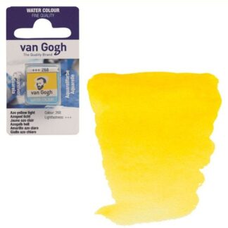 Акварельна фарба Van Gogh 268 AZO Жовтий світлий 2,5 мл кювета Royal Talens